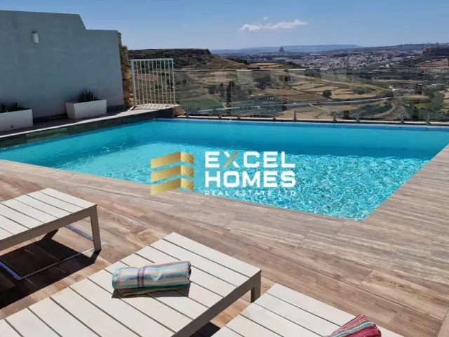 a pool with a blue chair and a blue chair on a patio
