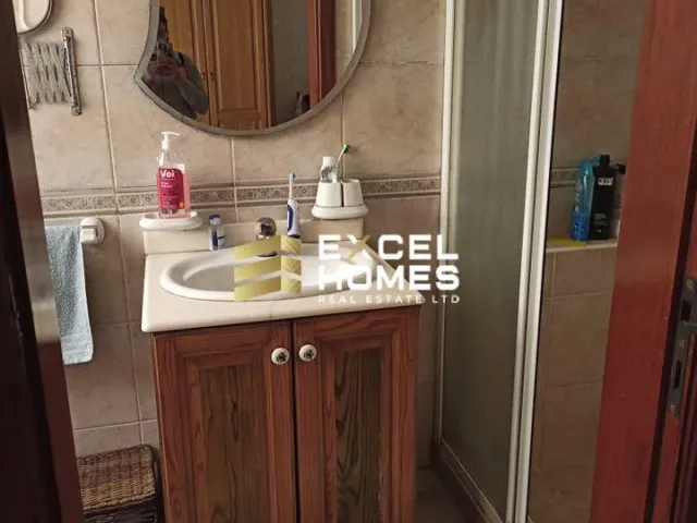 a bathroom with a sink, mirror, and a shower 